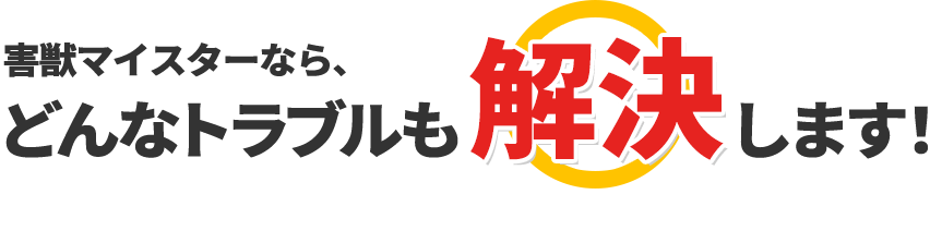 害獣マイスターなら、どんなトラブルも解決します！